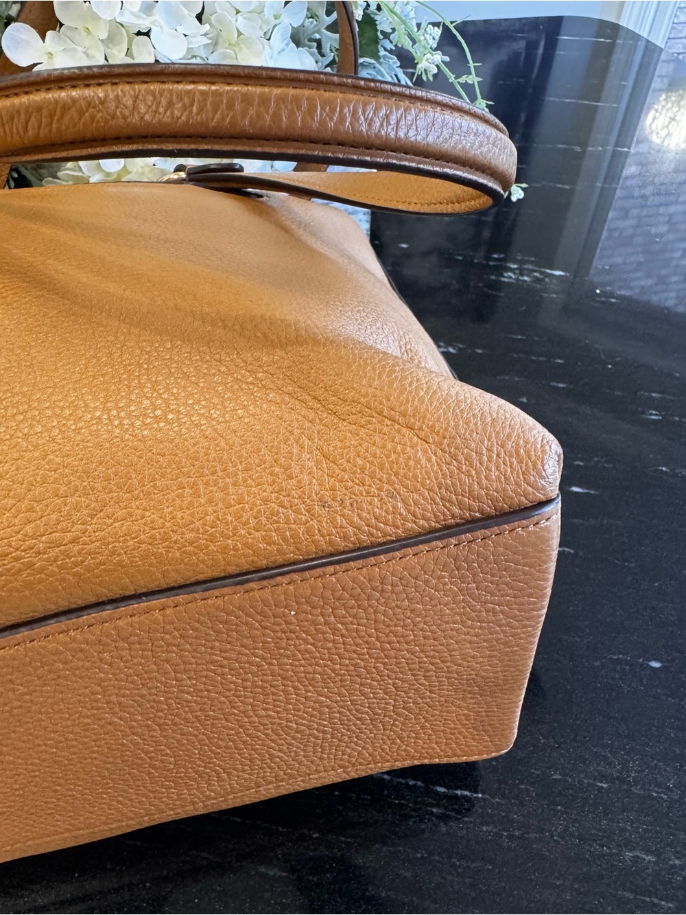 🤎Coach Pebbled Leather Zip Top Tote (Style F48637) in Saddle/Cognac. - Picture 13 of 16